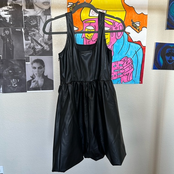 BLACK LEATHER DRESS - Picture 2 of 3